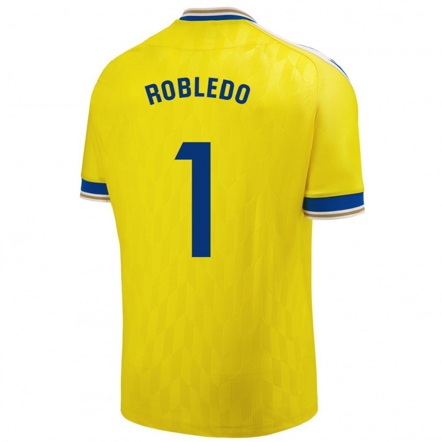 Vaikiškas Robledo #1 Geltona Namų Marškinėliai 2023/24 T-Shirt