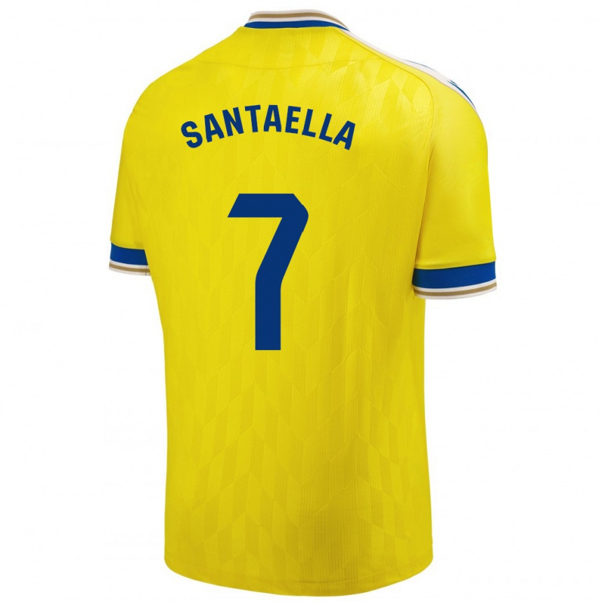 Vaikiškas Natalia Santaella Picón #7 Geltona Namų Marškinėliai 2023/24 T-Shirt