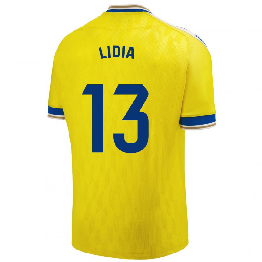 Vaikiškas Lidia Rincón García #13 Geltona Namų Marškinėliai 2023/24 T-Shirt