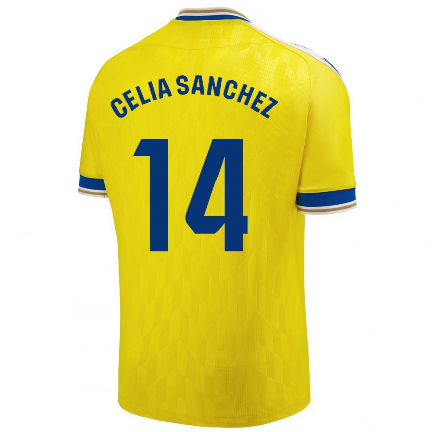 Vaikiškas Celia Sánchez García #14 Geltona Namų Marškinėliai 2023/24 T-Shirt