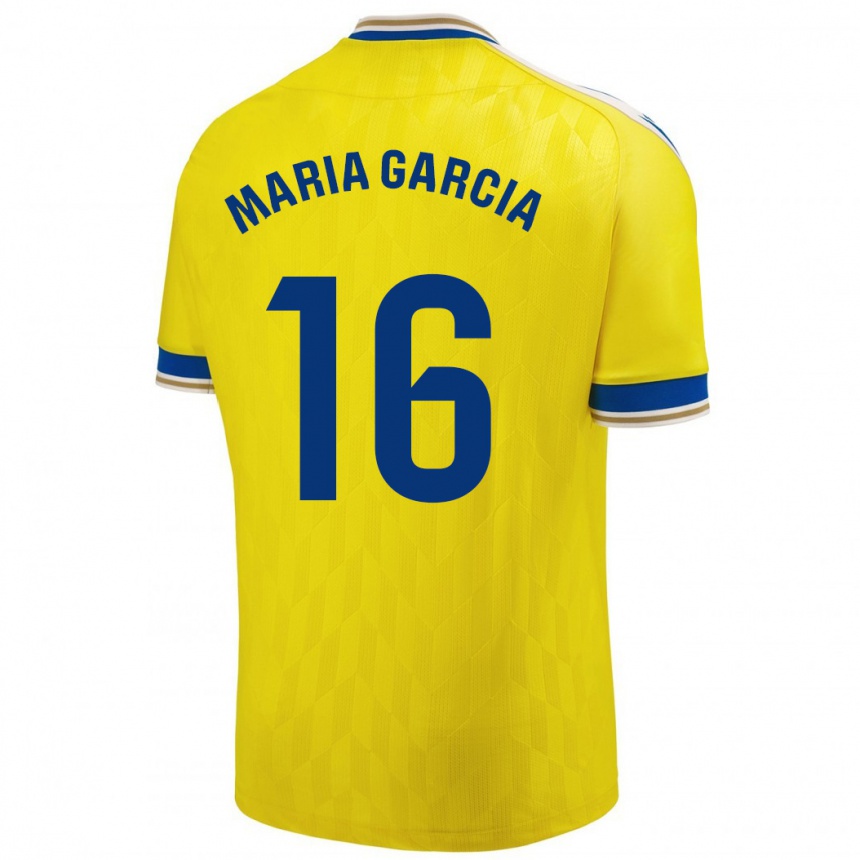 Vaikiškas Maria García Fernández #16 Geltona Namų Marškinėliai 2023/24 T-Shirt