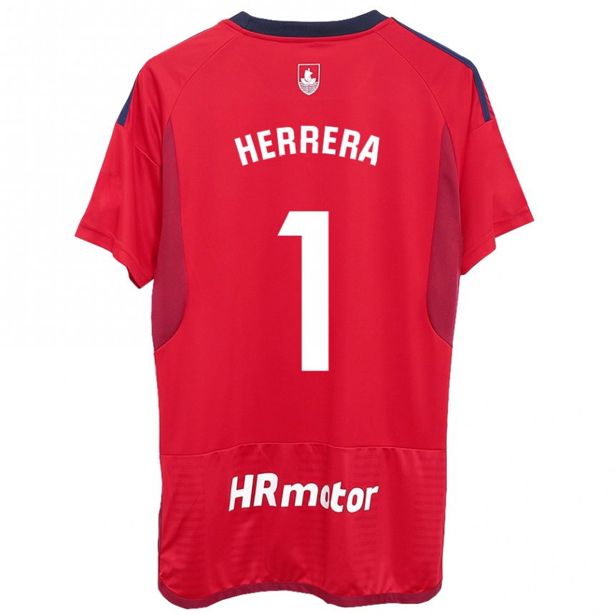 Vaikiškas Sergio Herrera #1 Raudona Namų Marškinėliai 2023/24 T-Shirt