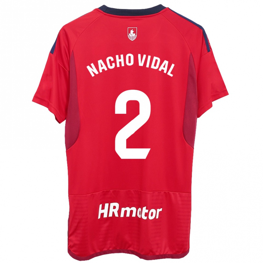 Vaikiškas Nacho Vidal #2 Raudona Namų Marškinėliai 2023/24 T-Shirt