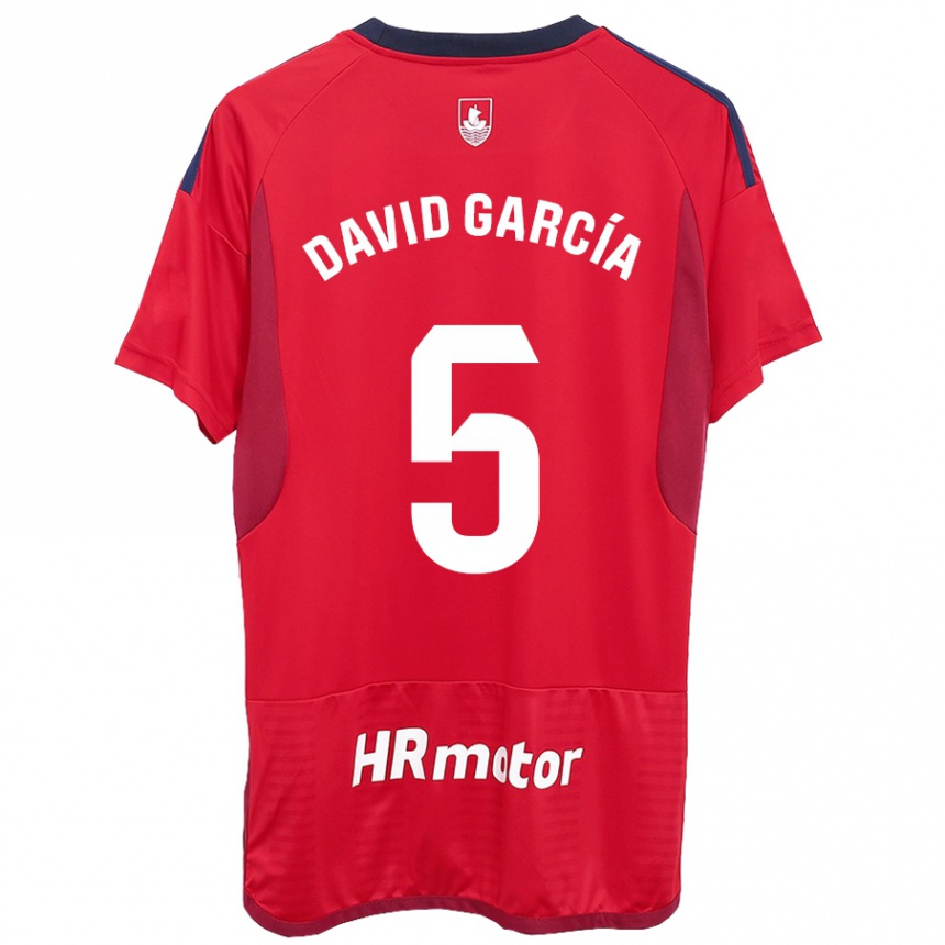 Vaikiškas David García #5 Raudona Namų Marškinėliai 2023/24 T-Shirt