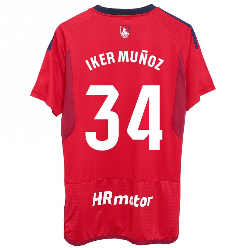 Vaikiškas Iker Muñoz #34 Raudona Namų Marškinėliai 2023/24 T-Shirt