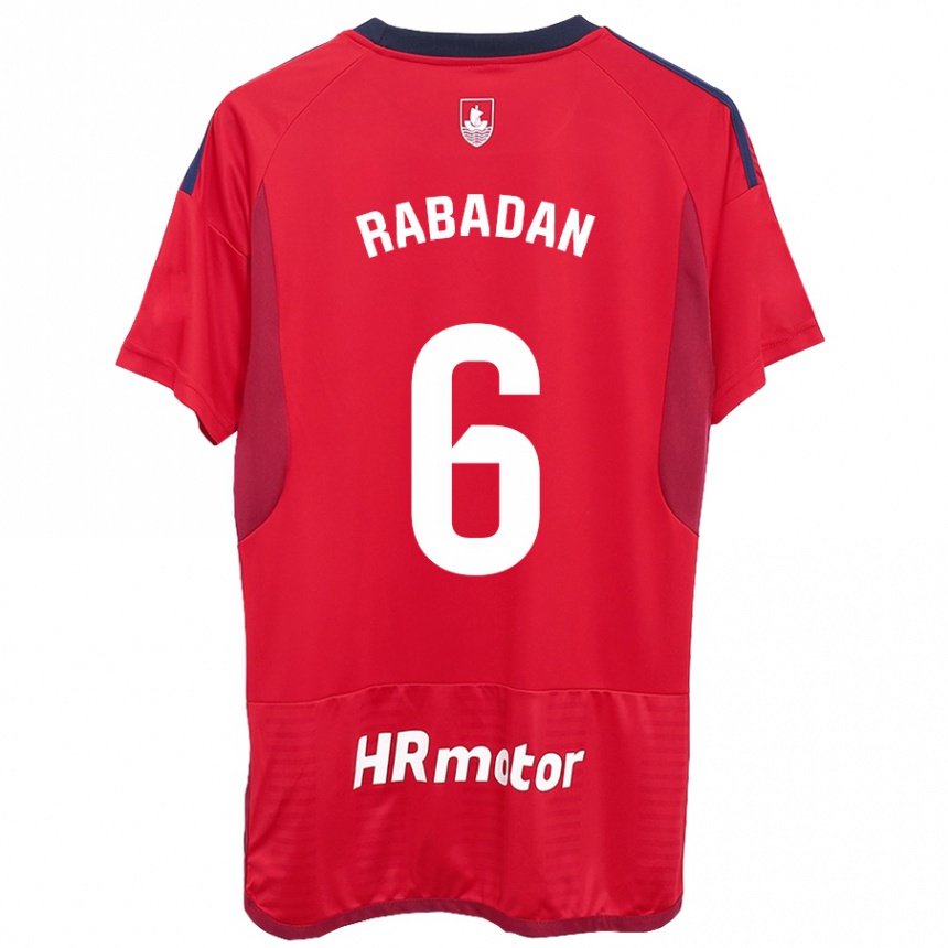 Vaikiškas David Rabadán #6 Raudona Namų Marškinėliai 2023/24 T-Shirt