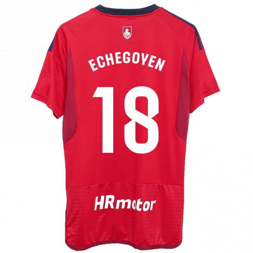 Vaikiškas Mauro Echegoyen #18 Raudona Namų Marškinėliai 2023/24 T-Shirt