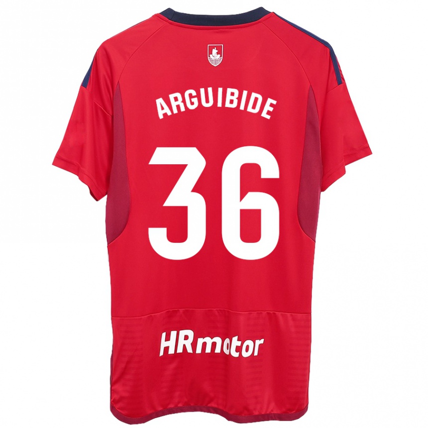 Vaikiškas Iñigo Arguibide #36 Raudona Namų Marškinėliai 2023/24 T-Shirt