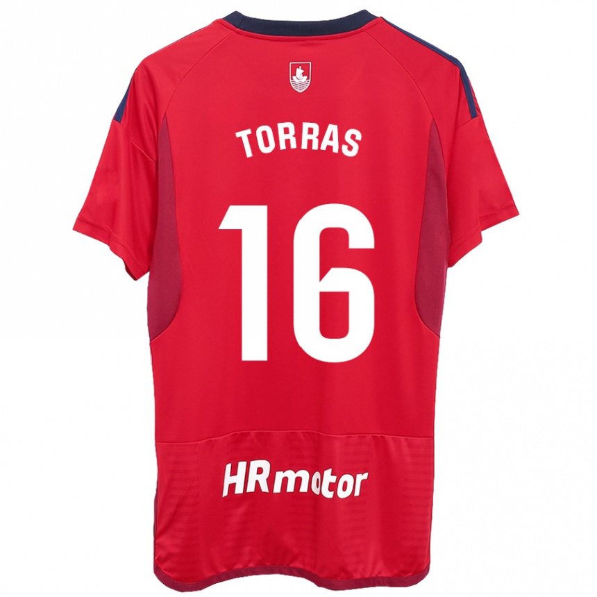 Vaikiškas Mar Torrás De Fortuny #16 Raudona Namų Marškinėliai 2023/24 T-Shirt