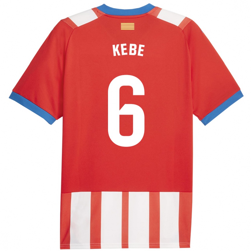 Vaikiškas Ibrahima Kébé #6 Raudona Balta Namų Marškinėliai 2023/24 T-Shirt