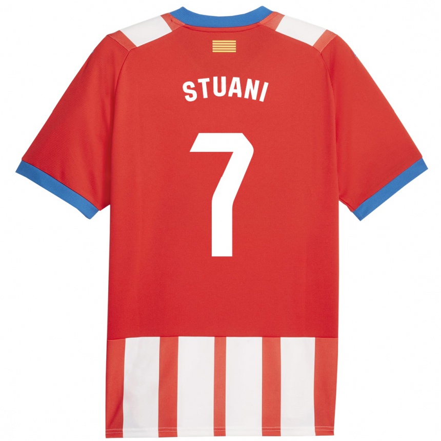 Vaikiškas Cristhian Stuani #7 Raudona Balta Namų Marškinėliai 2023/24 T-Shirt