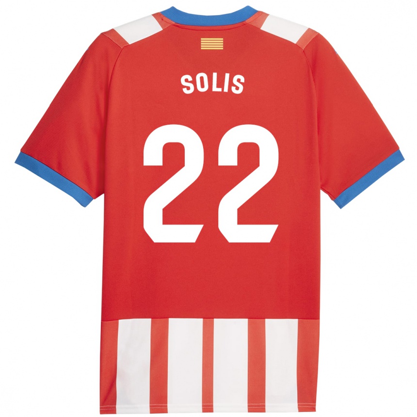 Vaikiškas Jhon Solís #22 Raudona Balta Namų Marškinėliai 2023/24 T-Shirt