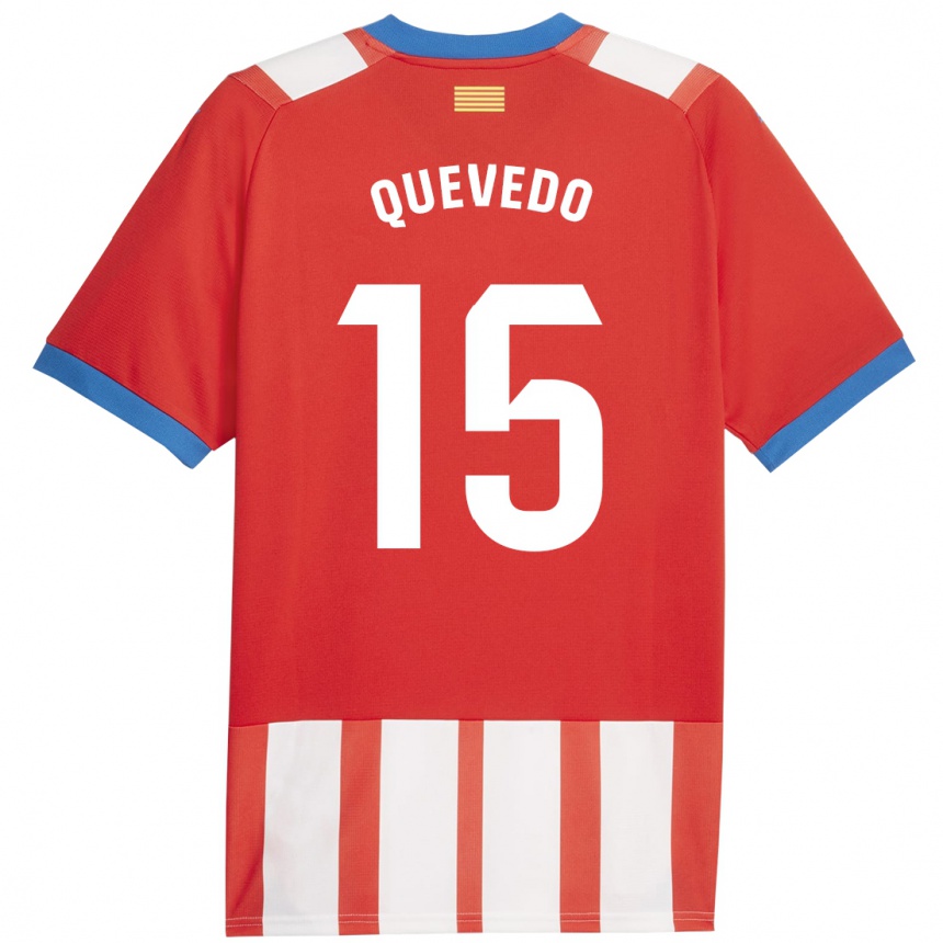 Vaikiškas Erik Quevedo #15 Raudona Balta Namų Marškinėliai 2023/24 T-Shirt