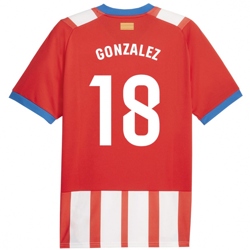 Vaikiškas Gerard Gonzalez #18 Raudona Balta Namų Marškinėliai 2023/24 T-Shirt