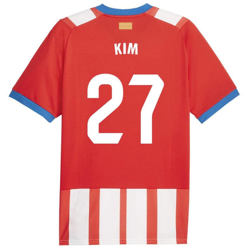 Vaikiškas Min-Su Kim #27 Raudona Balta Namų Marškinėliai 2023/24 T-Shirt