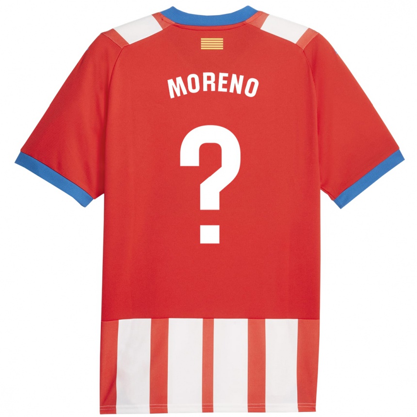 Vaikiškas Gerard Moreno #0 Raudona Balta Namų Marškinėliai 2023/24 T-Shirt