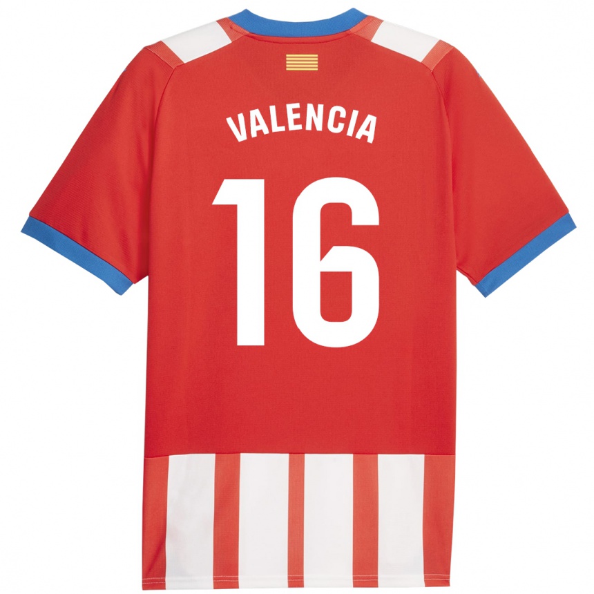 Vaikiškas Carla Valencia #16 Raudona Balta Namų Marškinėliai 2023/24 T-Shirt