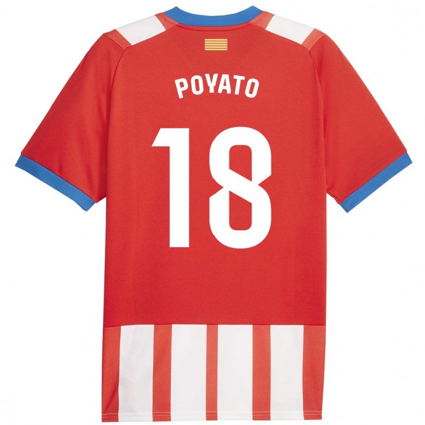 Vaikiškas Marina Poyato #18 Raudona Balta Namų Marškinėliai 2023/24 T-Shirt