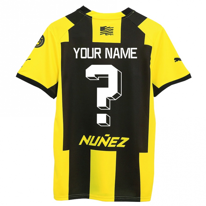Vaikiškas Jūsų Vardas #0 Geltona Juoda Namų Marškinėliai 2023/24 T-Shirt