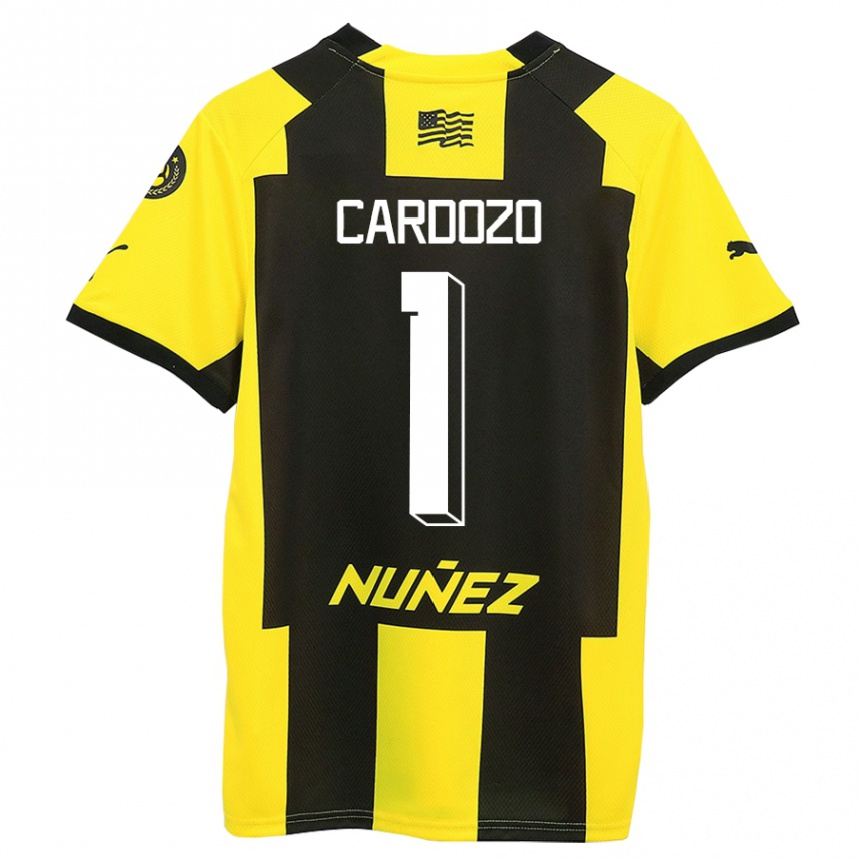 Vaikiškas Thiago Cardozo #1 Geltona Juoda Namų Marškinėliai 2023/24 T-Shirt