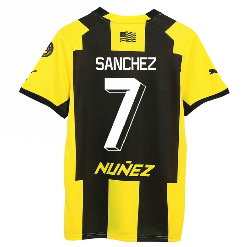 Vaikiškas Carlos Sánchez #7 Geltona Juoda Namų Marškinėliai 2023/24 T-Shirt