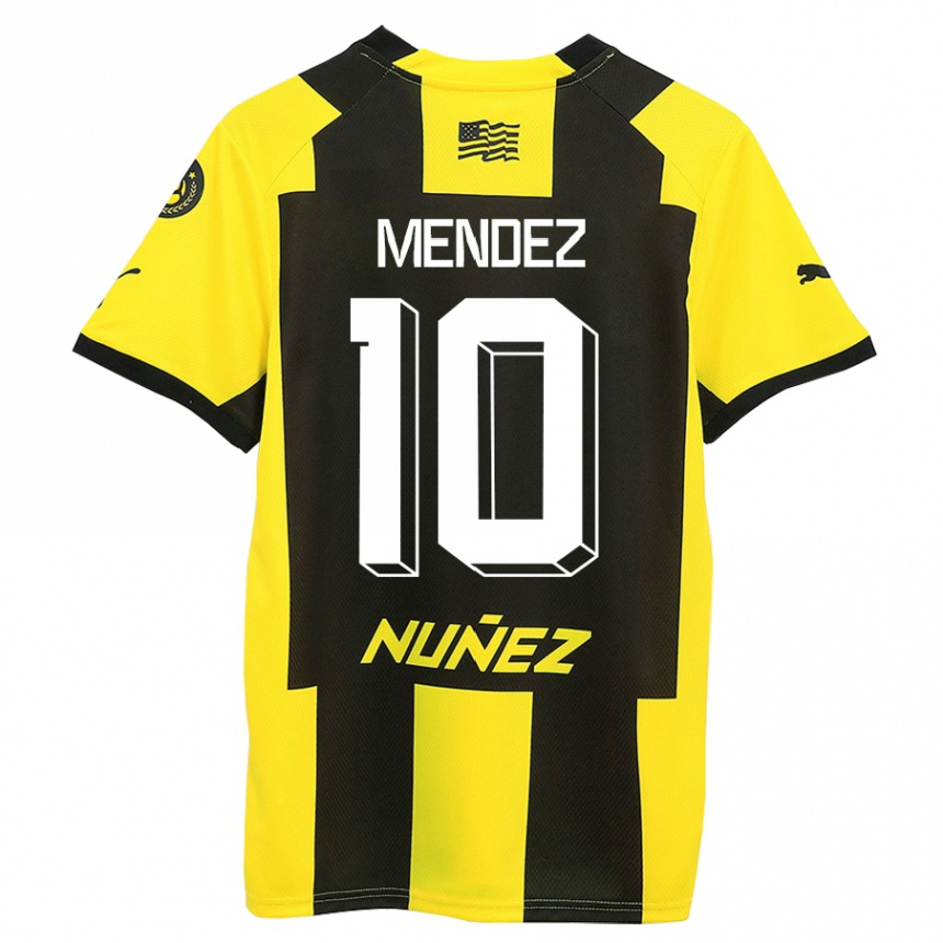 Vaikiškas Kevin Méndez #10 Geltona Juoda Namų Marškinėliai 2023/24 T-Shirt