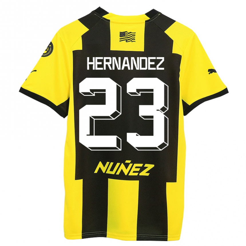 Vaikiškas Abel Hernández #23 Geltona Juoda Namų Marškinėliai 2023/24 T-Shirt