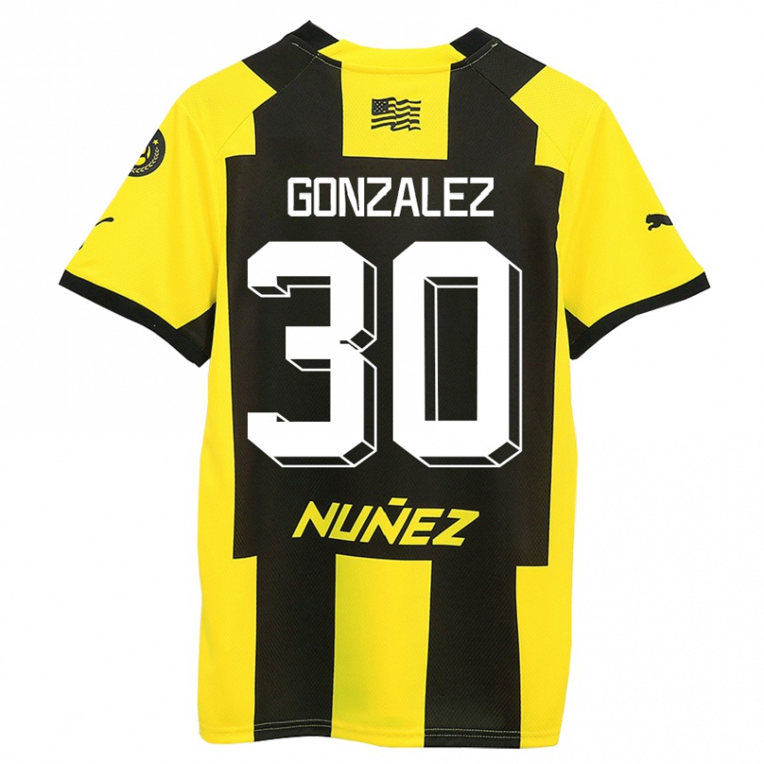 Vaikiškas Ángel González #30 Geltona Juoda Namų Marškinėliai 2023/24 T-Shirt