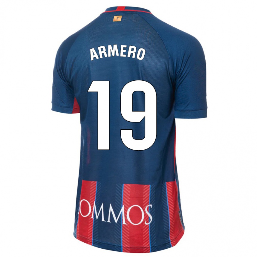 Vaikiškas Sergi Armero #19 Karinis Jūrų Laivynas Namų Marškinėliai 2023/24 T-Shirt