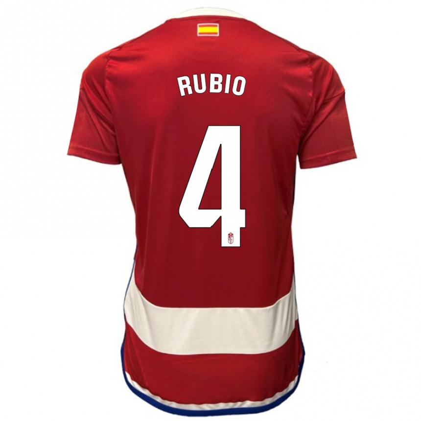 Vaikiškas Miguel Rubio #4 Raudona Namų Marškinėliai 2023/24 T-Shirt