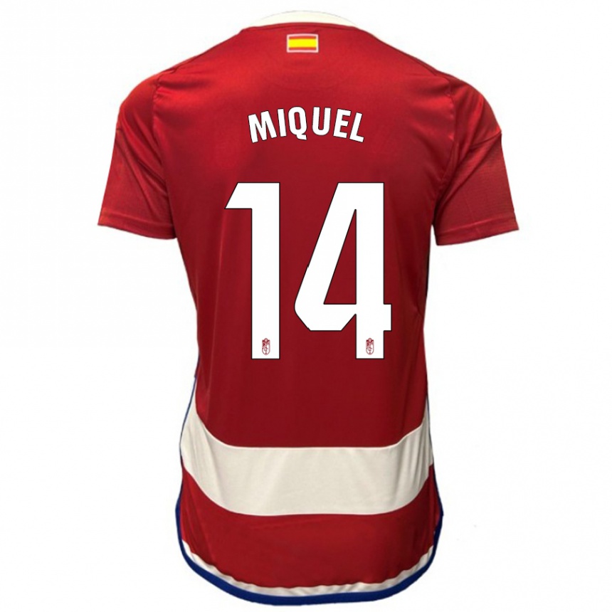 Vaikiškas Ignasi Miquel #14 Raudona Namų Marškinėliai 2023/24 T-Shirt