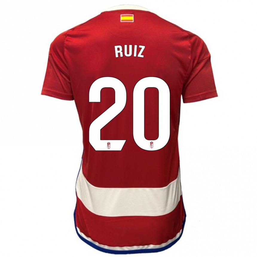 Vaikiškas Sergio Ruiz #20 Raudona Namų Marškinėliai 2023/24 T-Shirt