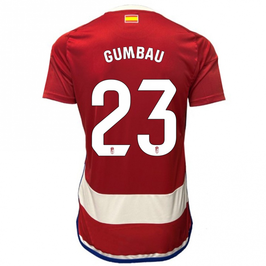 Vaikiškas Gerard Gumbau #23 Raudona Namų Marškinėliai 2023/24 T-Shirt