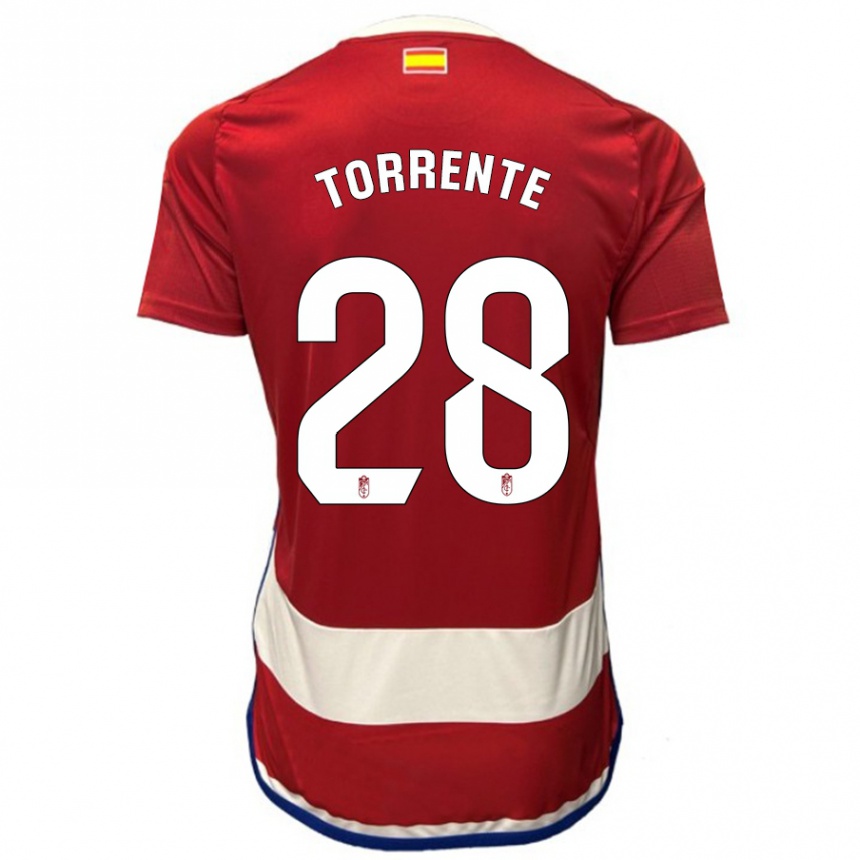 Vaikiškas Raúl Torrente #28 Raudona Namų Marškinėliai 2023/24 T-Shirt