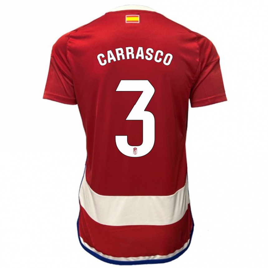 Vaikiškas Marta Carrasco #3 Raudona Namų Marškinėliai 2023/24 T-Shirt