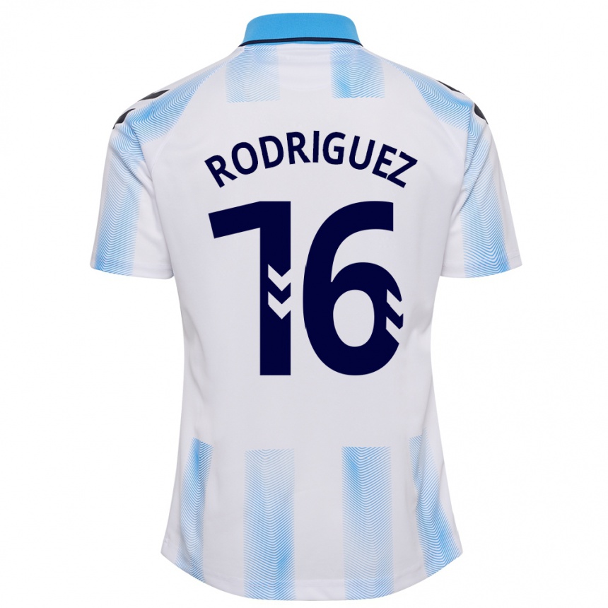 Vaikiškas Genaro Rodríguez #16 Balta Mėlyna Namų Marškinėliai 2023/24 T-Shirt