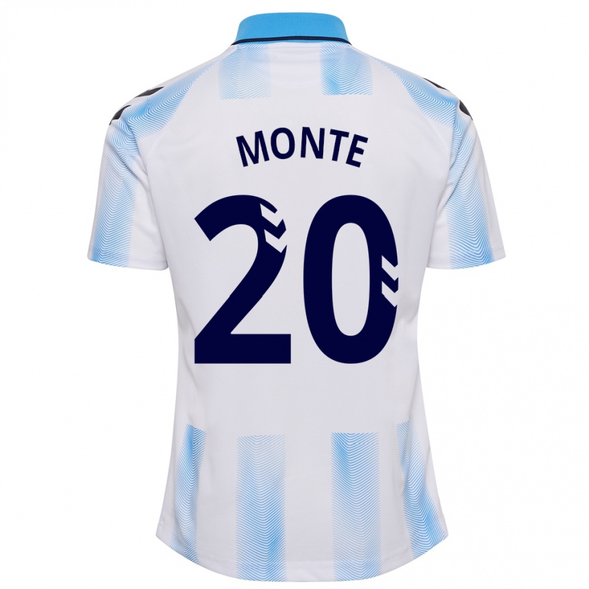 Vaikiškas Nélson Monte #20 Balta Mėlyna Namų Marškinėliai 2023/24 T-Shirt