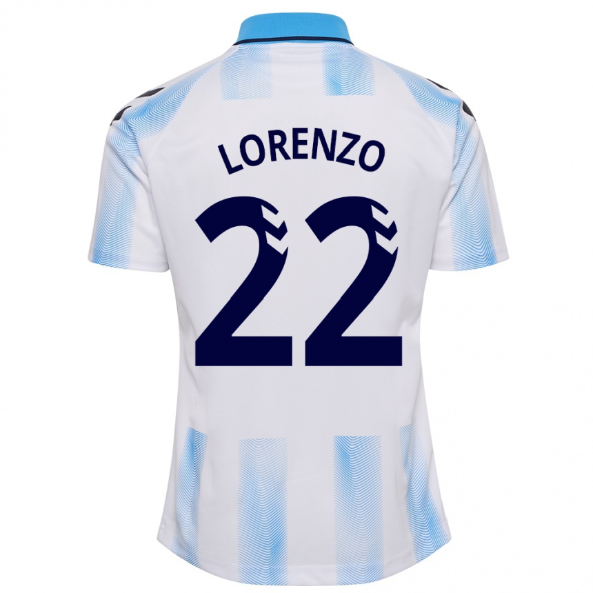 Vaikiškas Dani Lorenzo #22 Balta Mėlyna Namų Marškinėliai 2023/24 T-Shirt