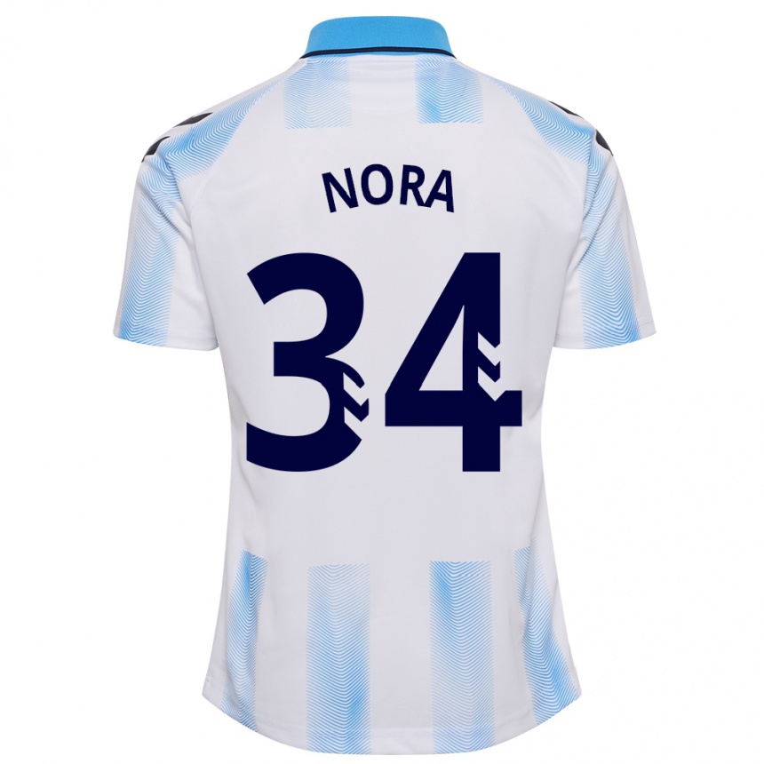 Vaikiškas Nora #34 Balta Mėlyna Namų Marškinėliai 2023/24 T-Shirt