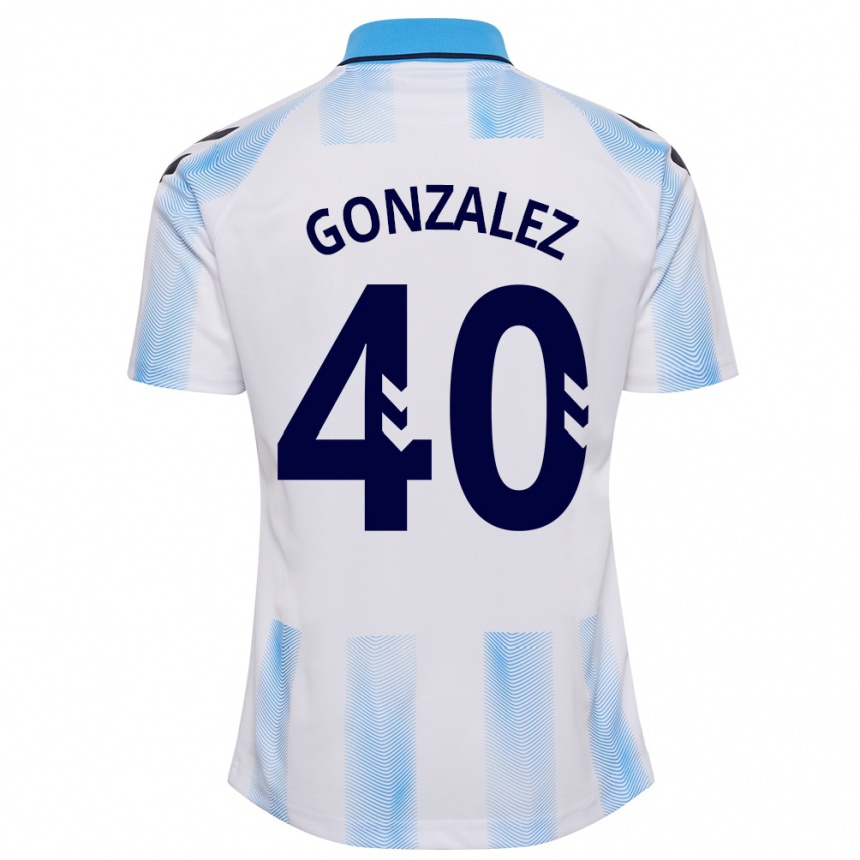 Vaikiškas Carol González #40 Balta Mėlyna Namų Marškinėliai 2023/24 T-Shirt