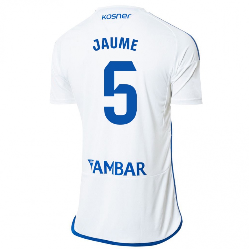 Vaikiškas Jaume Grau #5 Baltas Namų Marškinėliai 2023/24 T-Shirt