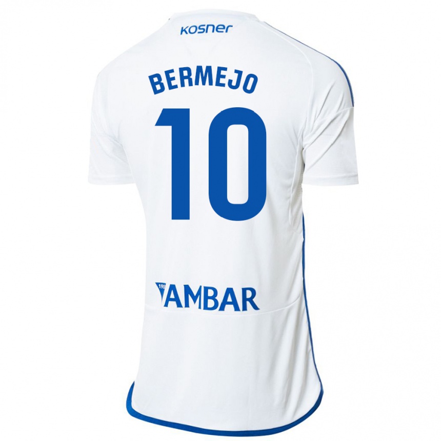 Vaikiškas Sergio Bermejo #10 Baltas Namų Marškinėliai 2023/24 T-Shirt