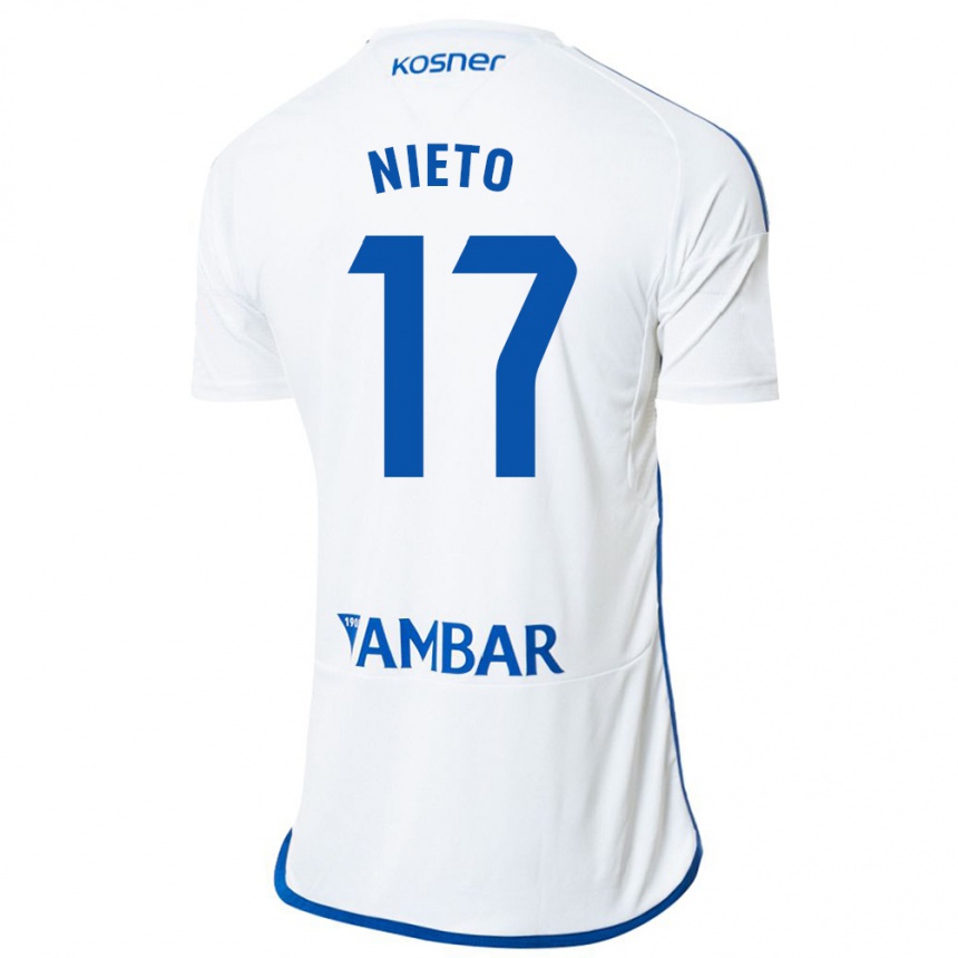 Vaikiškas Carlos Nieto #17 Baltas Namų Marškinėliai 2023/24 T-Shirt