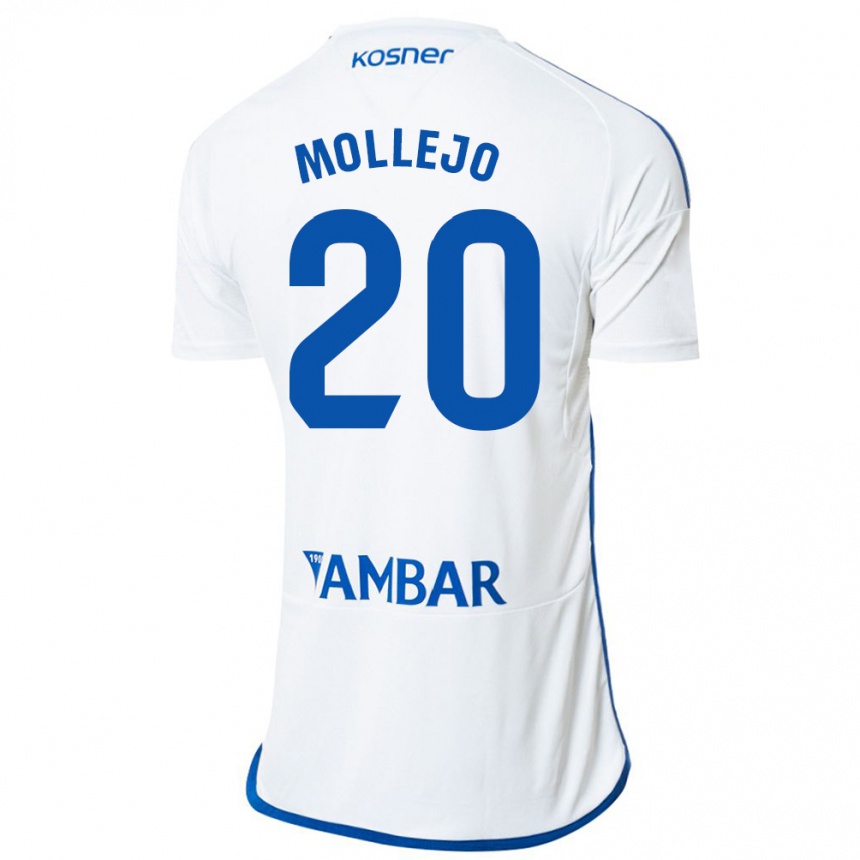 Vaikiškas Victor Mollejo #20 Baltas Namų Marškinėliai 2023/24 T-Shirt