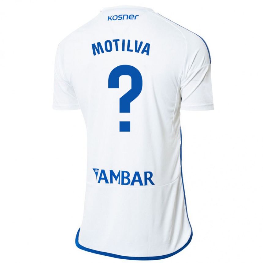 Vaikiškas Adrián Motilva #0 Baltas Namų Marškinėliai 2023/24 T-Shirt