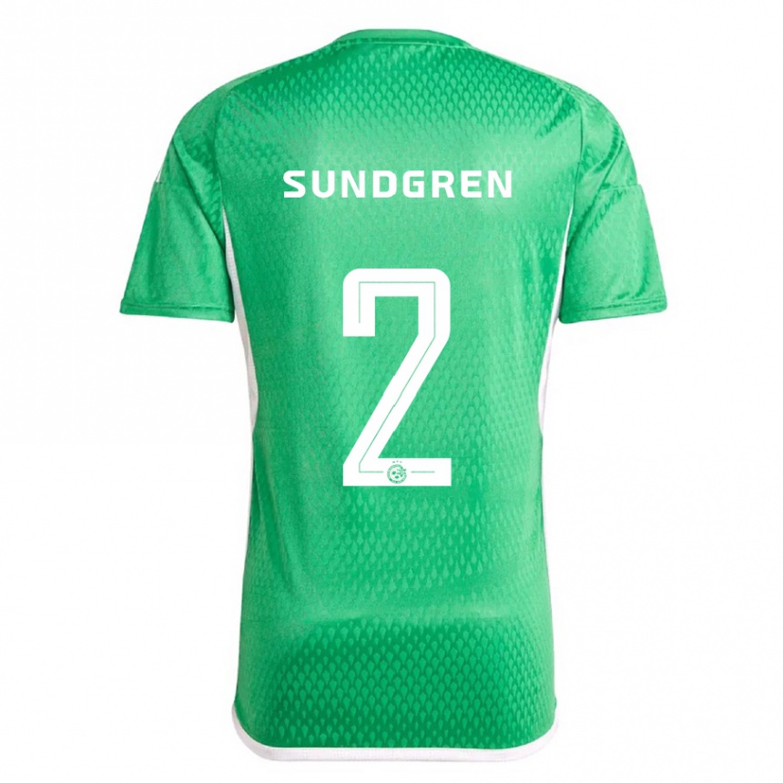 Vaikiškas Daniel Sundgren #2 Balta Mėlyna Namų Marškinėliai 2023/24 T-Shirt