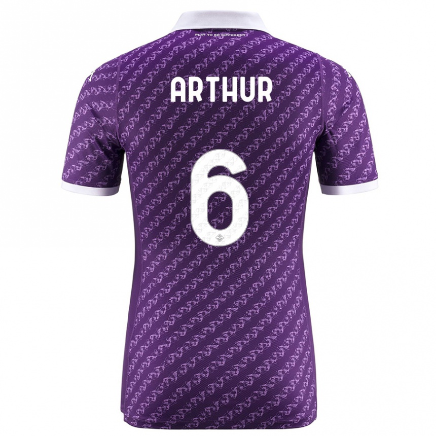 Vaikiškas Arthur Melo #6 Violetinė Namų Marškinėliai 2023/24 T-Shirt