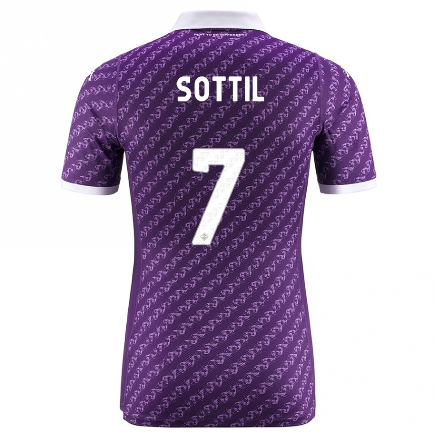 Vaikiškas Riccardo Sottil #7 Violetinė Namų Marškinėliai 2023/24 T-Shirt