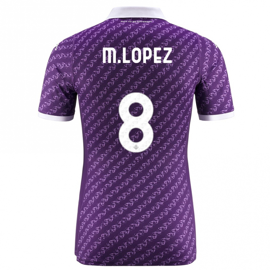 Vaikiškas Maxime López #8 Violetinė Namų Marškinėliai 2023/24 T-Shirt