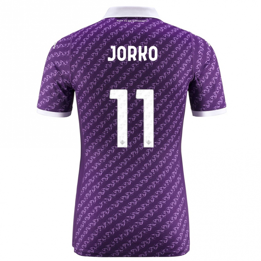 Vaikiškas Jonathan Ikoné #11 Violetinė Namų Marškinėliai 2023/24 T-Shirt